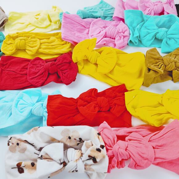 21 Baby Bow Headbands Set - Fun Colors - Picture 4 of 5
